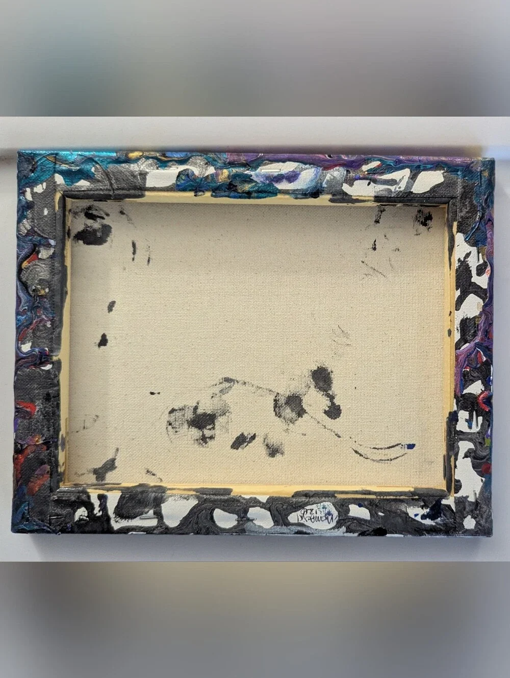 Abstract Fluid Pour Painting Purple Acrylic 8
